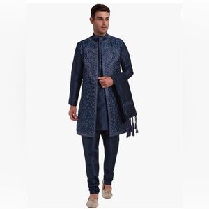 Men's Navy Kurta Pajama for Indian Wedding